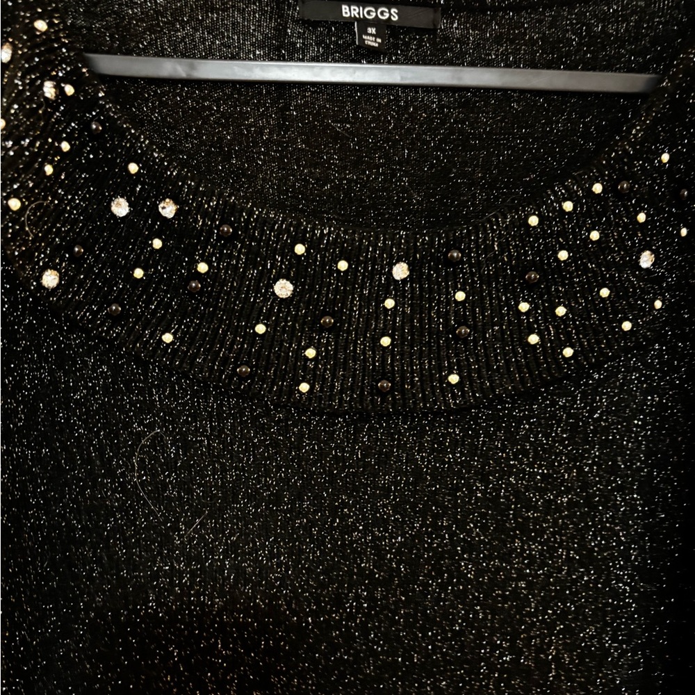 Briggs New York Black Sweater with Sparkling Accents
